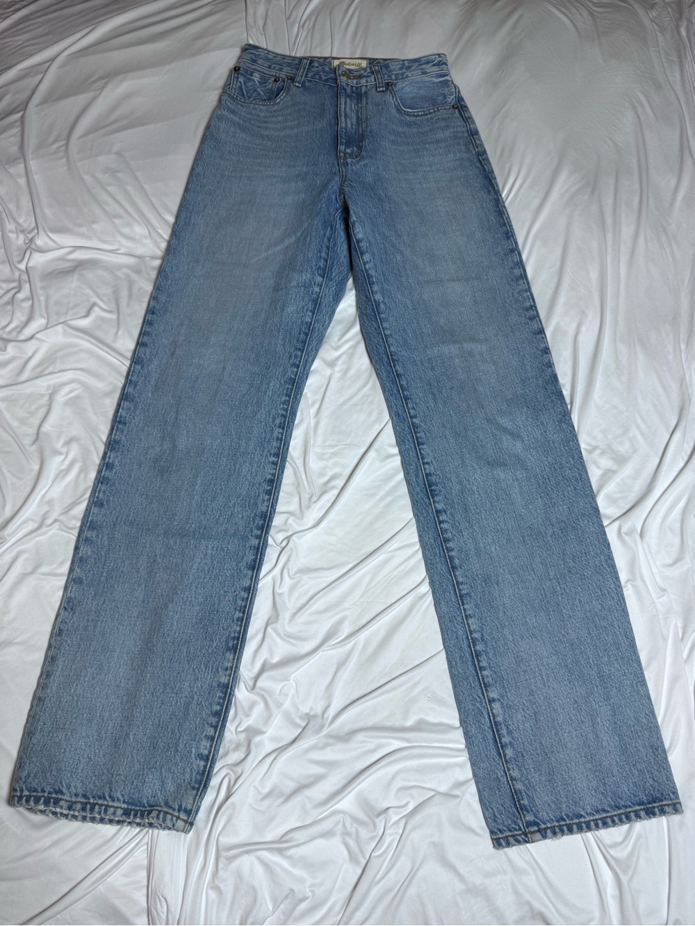 Madewell Faded Blue Straight-Leg Jeans Curvy 90’s Straight 25T